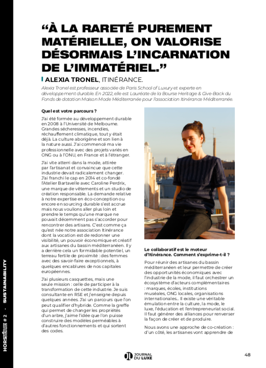 Itinerance — Le Journal du Luxe – Hors-Série sustainability